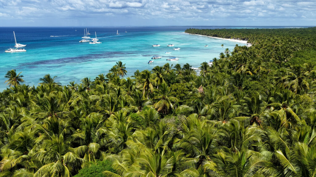 Saona Island’s bright blue water and tropical shoreline reflect the beach lifestyle enjoyed by Americans living in Dominican Republic.