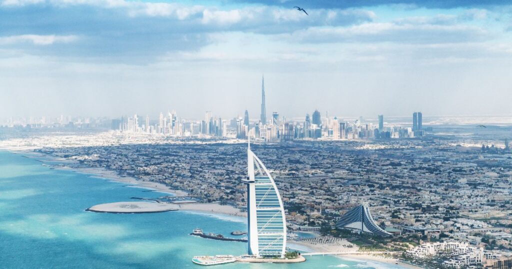 Taxes in Dubai and the UAE - aerial shot of Dubai
