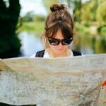 Digital nomad with a map
