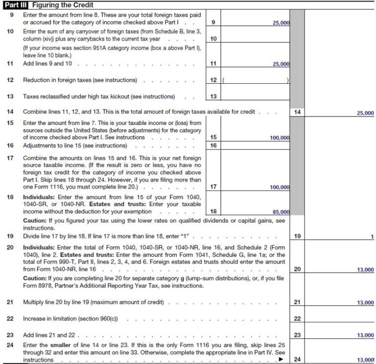 Form 1116 Instructions For Expats Claiming The Foreign Tax Credit ...