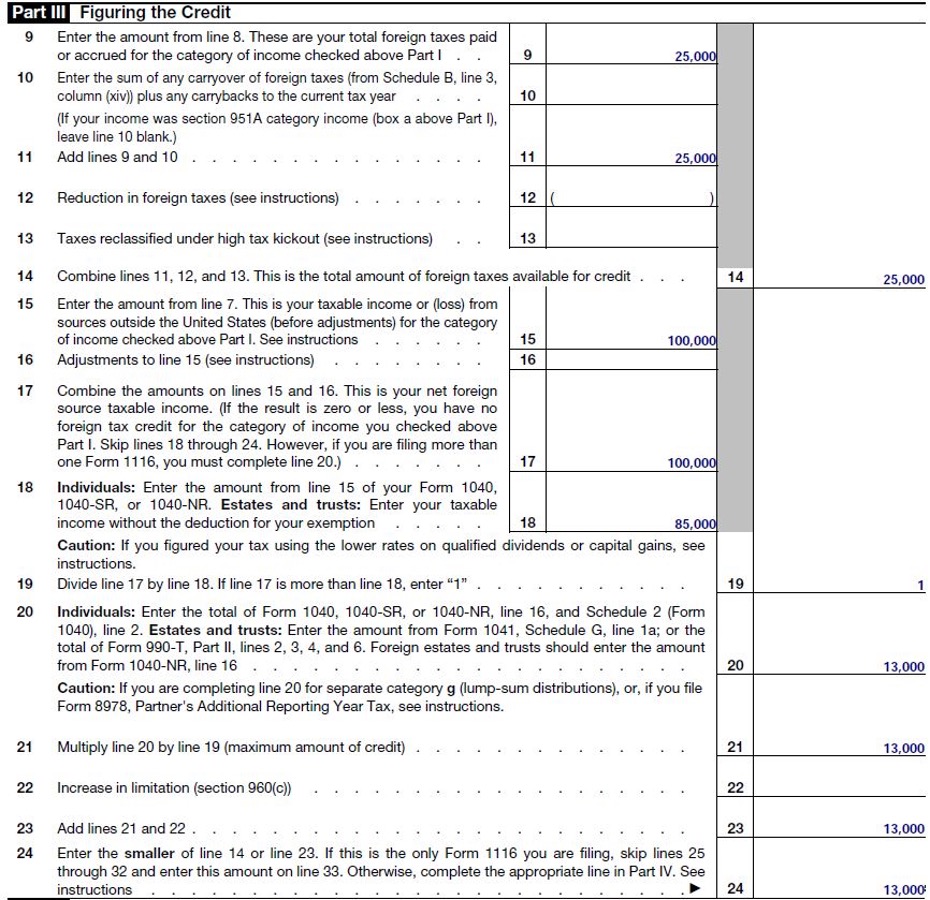 Form 1116 Instructions for Expats Claiming the Foreign Tax Credit |  Bright!Tax Expat Tax Services