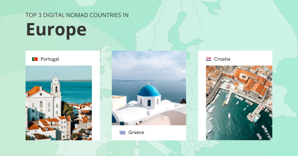 Top European destinations for digital nomads: Portugal, Croatia, and Greece