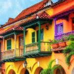 Colorful balconies in Colombia, a popular and affordable retirement destination for US citizens