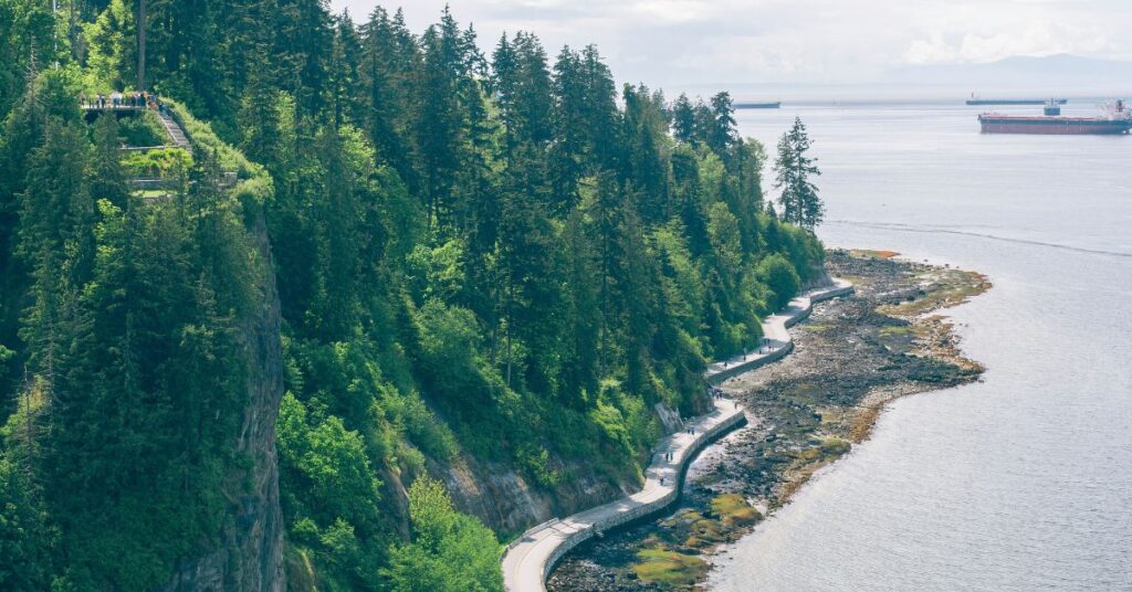 Aerial shot of Stanley Park, Vancouver, Canada