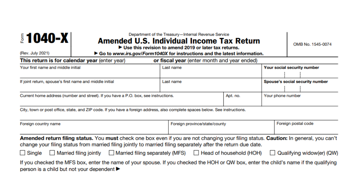 How To File An Amended Tax Return: 1040-X [Expat Edition] | Bright!Tax ...