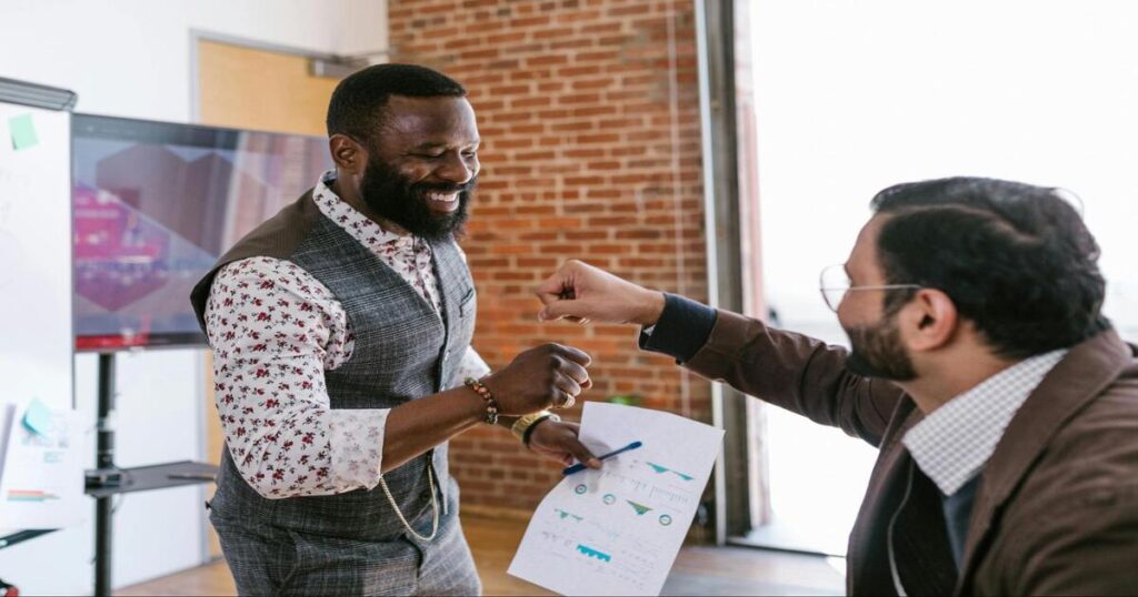 Two men doing business