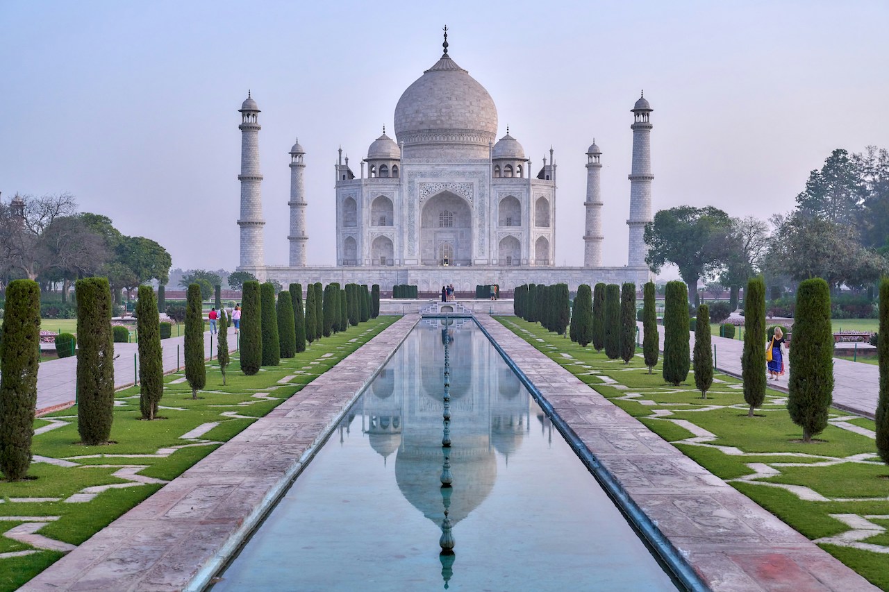 Sunrise over the Taj Mahal, a landmark admired by many Americans living in India.