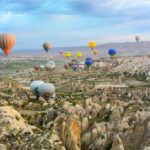 Colorful hot air balloons fill the sky, capturing a sense of adventure often embraced by Americans living in Turkey.