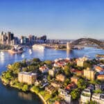 Sydney’s Harbour Bridge and skyline—a top destination for Americans moving to Australia from US.