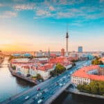 Berlin’s skyline at golden hour, representing the business hub where companies are affected by the Germany corporate tax rate.
