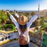 Sunny day at Park Güell in Barcelona, reflecting the vibrant lifestyle enjoyed by many Americans living in Spain.